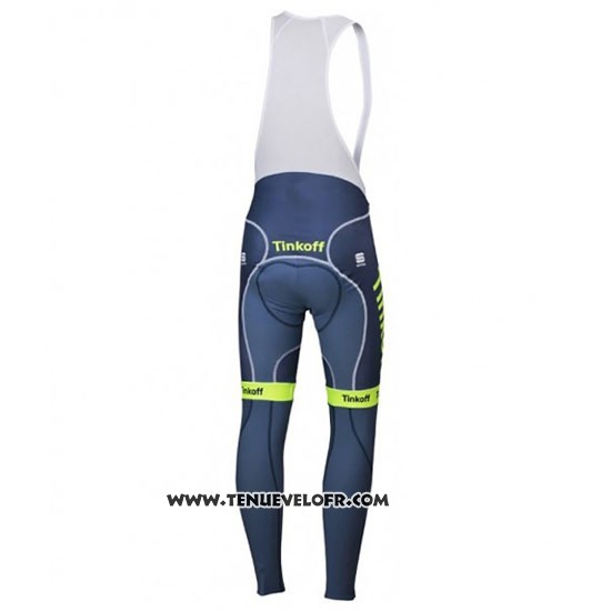 2016 Maillot Ciclismo Tinkoff Vert et Gris Manches Longues et Cuissard